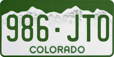 CO license plate 986JTO