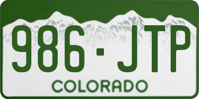 CO license plate 986JTP