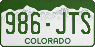 CO license plate 986JTS