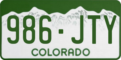 CO license plate 986JTY