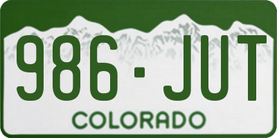 CO license plate 986JUT