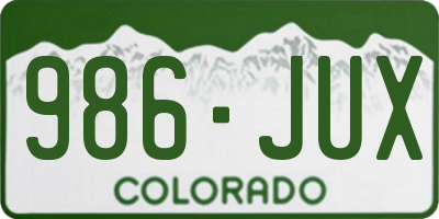 CO license plate 986JUX