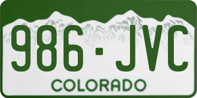 CO license plate 986JVC