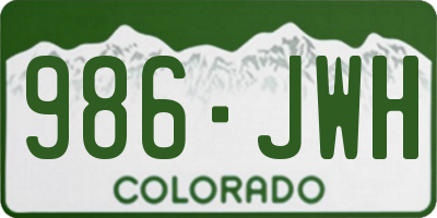 CO license plate 986JWH