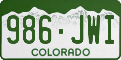 CO license plate 986JWI