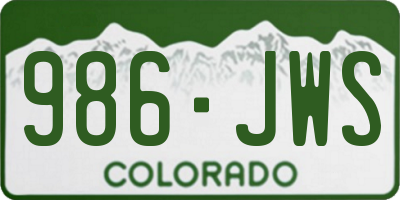 CO license plate 986JWS