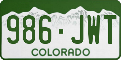 CO license plate 986JWT
