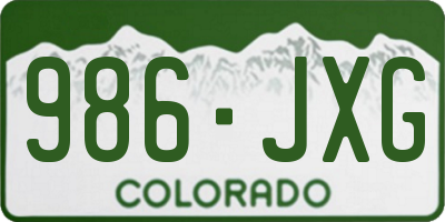 CO license plate 986JXG