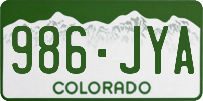 CO license plate 986JYA