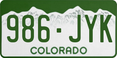 CO license plate 986JYK