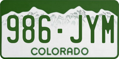 CO license plate 986JYM