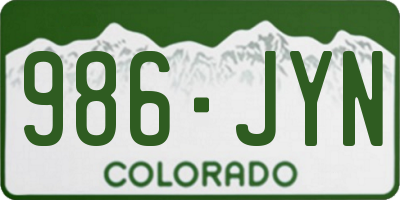 CO license plate 986JYN