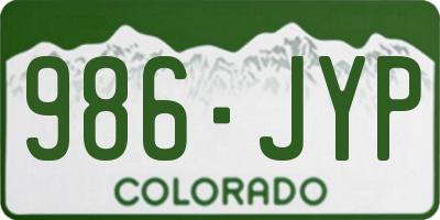CO license plate 986JYP