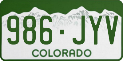 CO license plate 986JYV