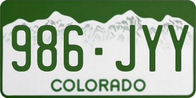 CO license plate 986JYY