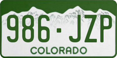CO license plate 986JZP