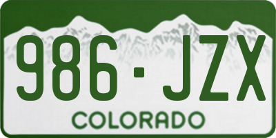 CO license plate 986JZX