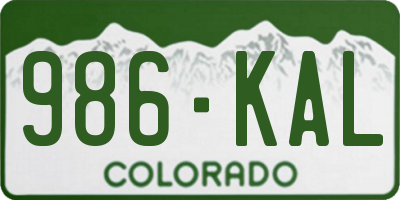 CO license plate 986KAL