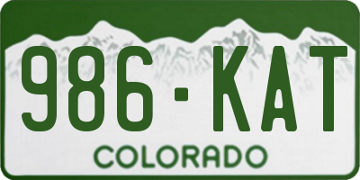 CO license plate 986KAT