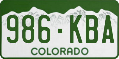 CO license plate 986KBA
