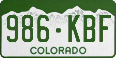 CO license plate 986KBF