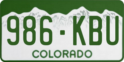 CO license plate 986KBU