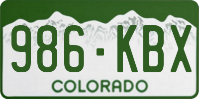 CO license plate 986KBX