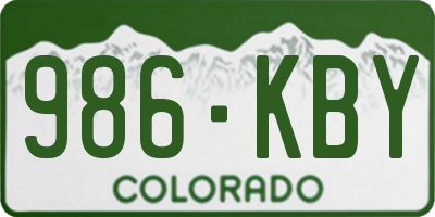 CO license plate 986KBY