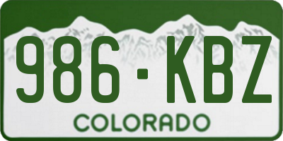 CO license plate 986KBZ
