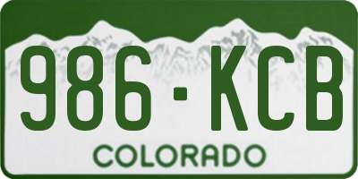 CO license plate 986KCB