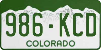 CO license plate 986KCD