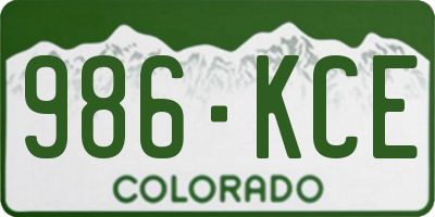 CO license plate 986KCE