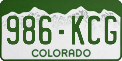 CO license plate 986KCG