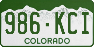 CO license plate 986KCI
