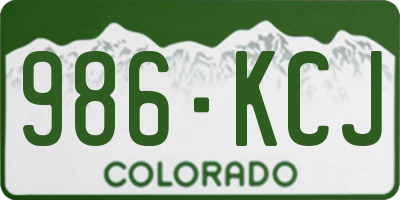 CO license plate 986KCJ