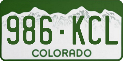 CO license plate 986KCL