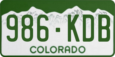CO license plate 986KDB