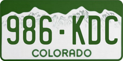 CO license plate 986KDC