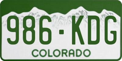 CO license plate 986KDG