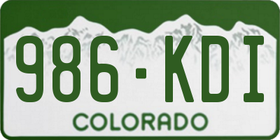 CO license plate 986KDI