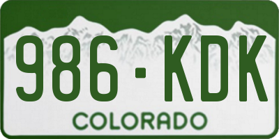 CO license plate 986KDK