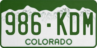 CO license plate 986KDM