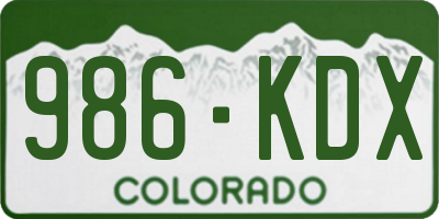 CO license plate 986KDX