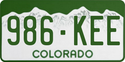 CO license plate 986KEE