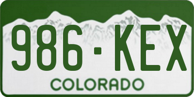 CO license plate 986KEX
