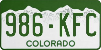 CO license plate 986KFC