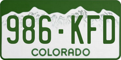 CO license plate 986KFD