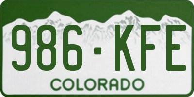 CO license plate 986KFE