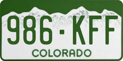 CO license plate 986KFF