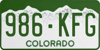 CO license plate 986KFG